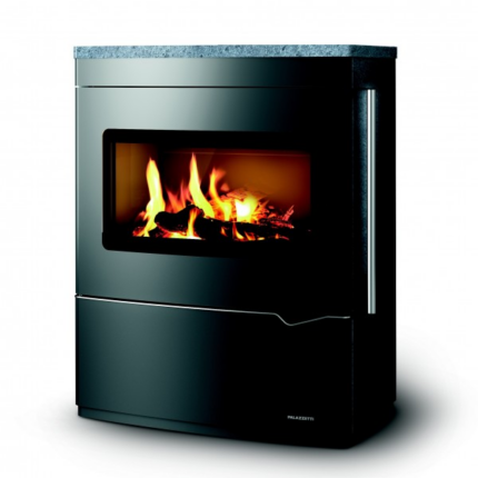 Poêle à bois Palazzetti NICOLE 8KW Pierre Ollaire avec Réserve de Bois Fermée